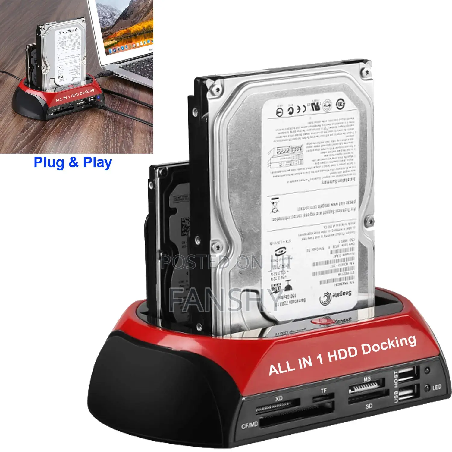 Original Hard Drive Docking Station Dual Bay USB 3.0