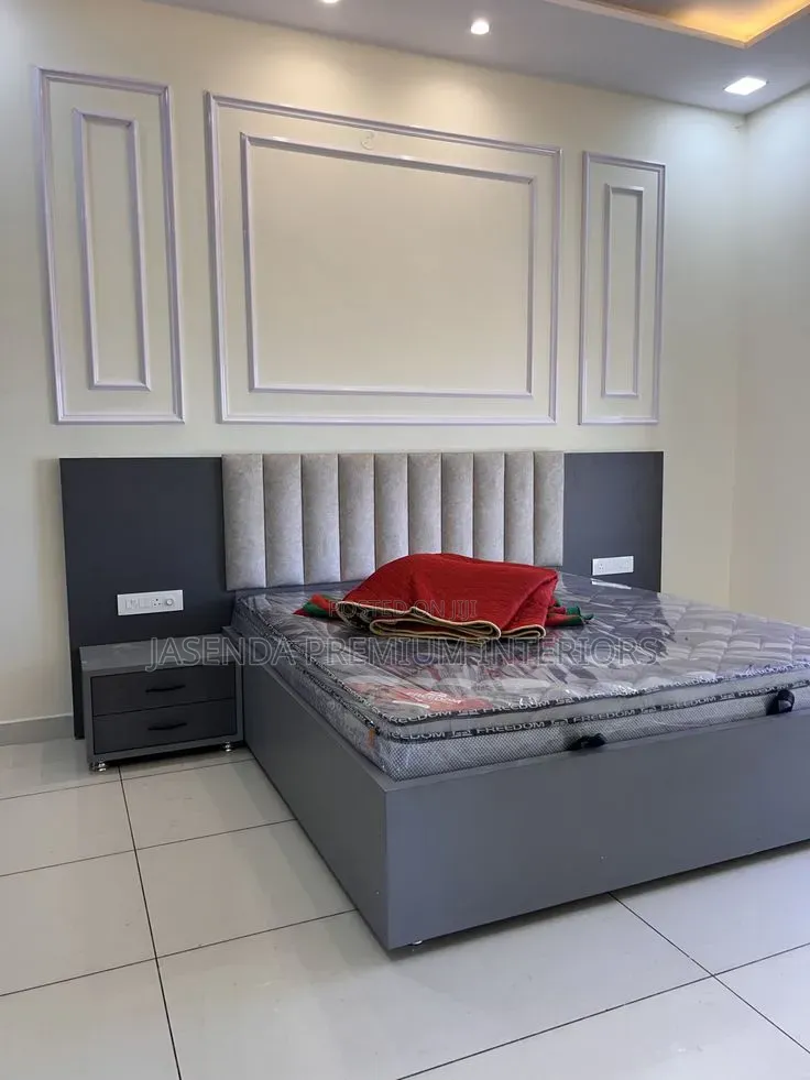5x6 Wooden Bed With High Headboard | Modern Bed Free Install 1.3M