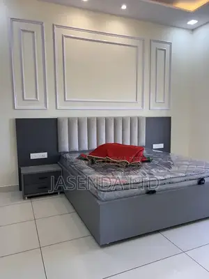5x6 Wooden Bed With High Headboard | Modern Bed Free Install 1.3M