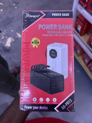 AIdeepo AD-PD13 50000mAh Power Bank With Built-in 4 Cables.
