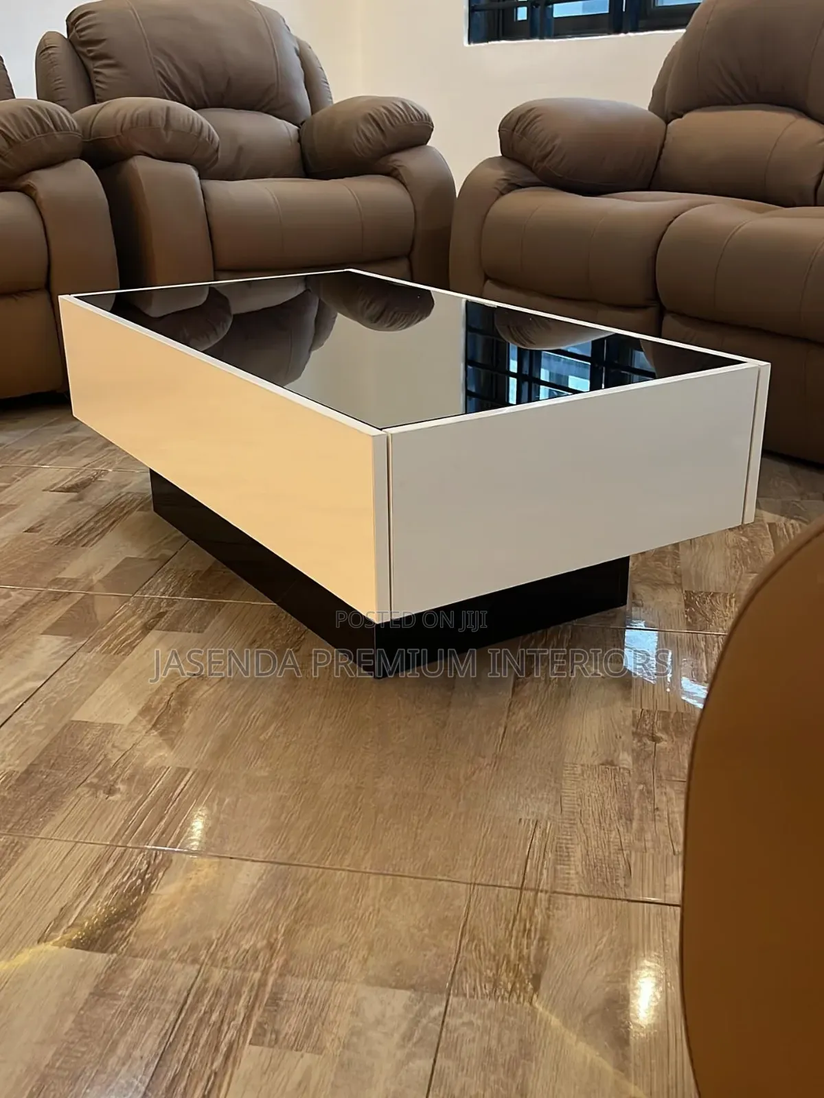 Modern Center Table Wood + Glass | Coffee Table Free Delivery