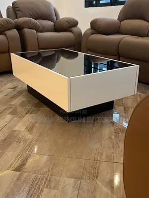 Modern Center Table Wood + Glass | Coffee Table Free Delivery