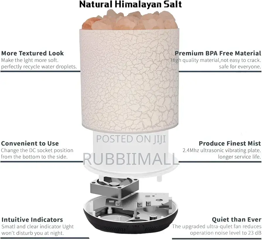 Humidifier 3-in-1 Himalayan Salt Lamp Essential Oil Diffuser