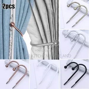 2PC Metal Crystal Curtain Holdback Wall Tie Backs Hooks Hanger Décor