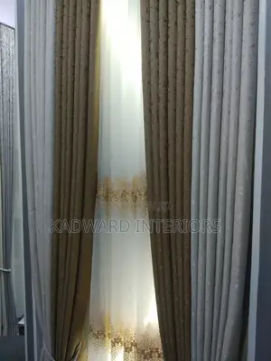 Cream or Brown Curtains and Gold Nets