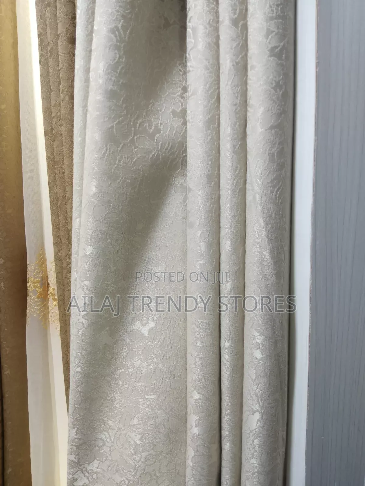 Cream or Brown Curtains and Gold Nets