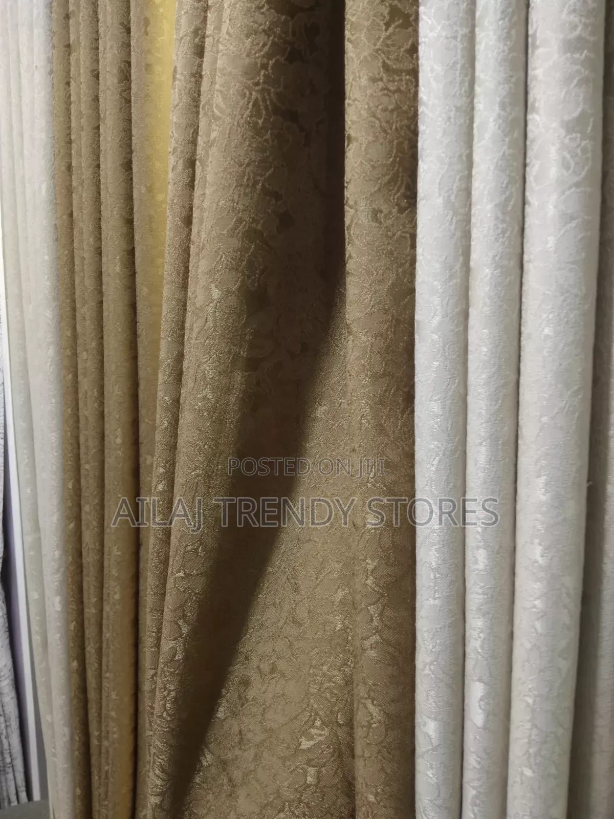Cream or Brown Curtains and Gold Nets