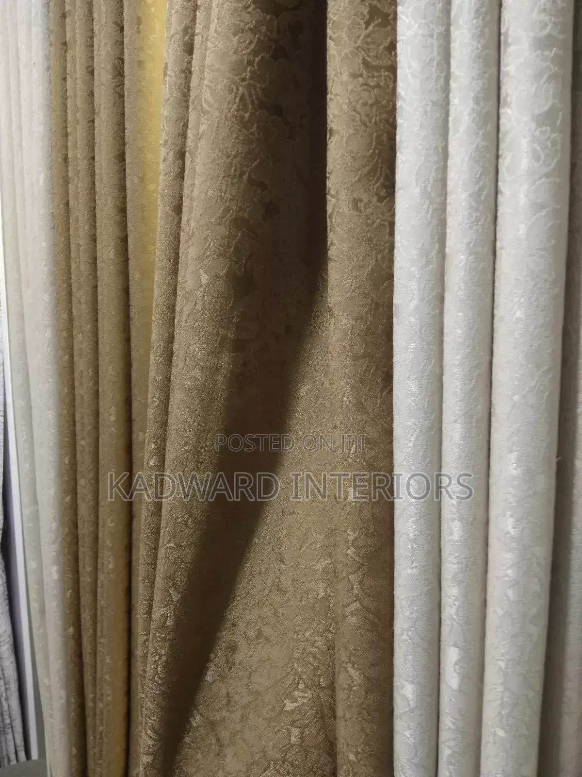 Cream or Brown Curtains and Gold Nets