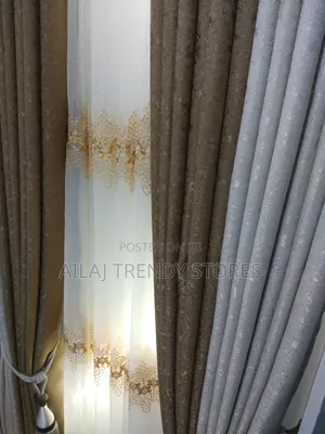 Cream or Brown Curtains and Gold Nets