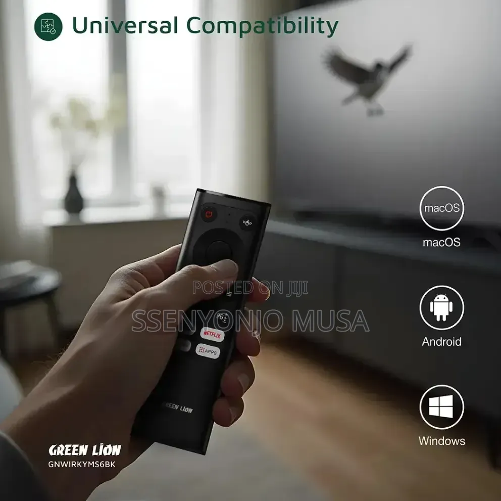 Green Lion Wireless Remote Pro With Mini Keyboard Air Mouse – Black
