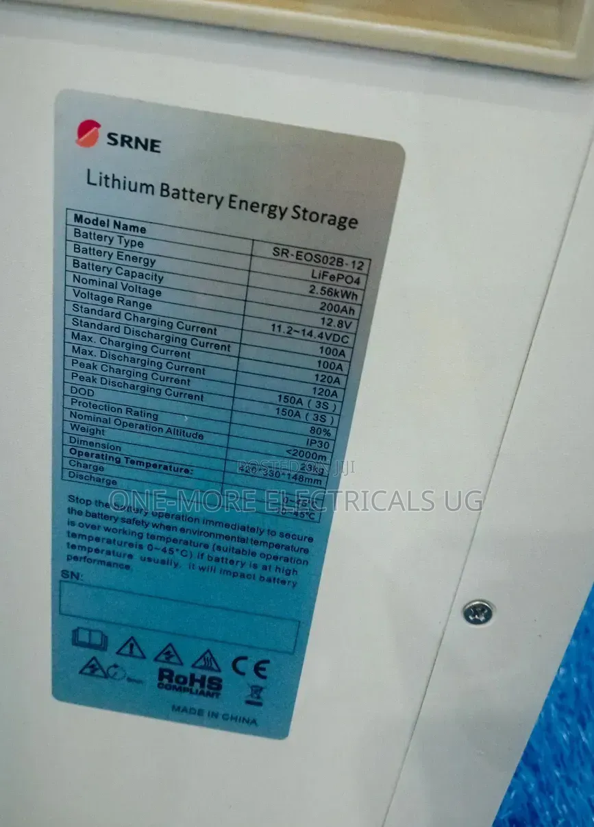 SRNE Lithium Battery 200ah/2.56kwh(12volts)