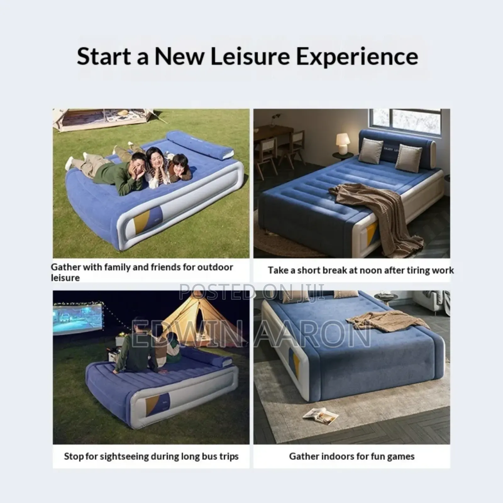 Modern Inflatable Flocked Air Mattress King Size