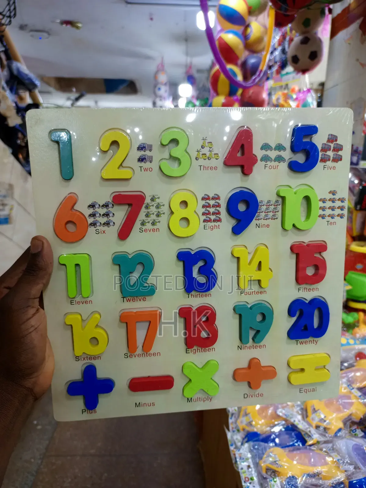 Wooden Number Puzzle Board