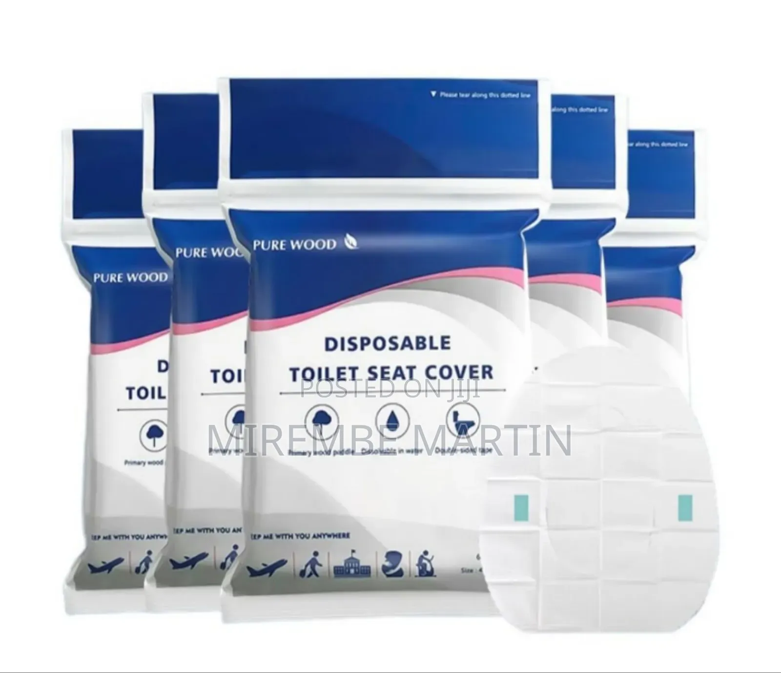 60 PCS Double Disposable Paper Toilet Seat Covers