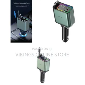 Green Lion Car Charger 90W, PD 65W, Flexible Retractable Cable Multi