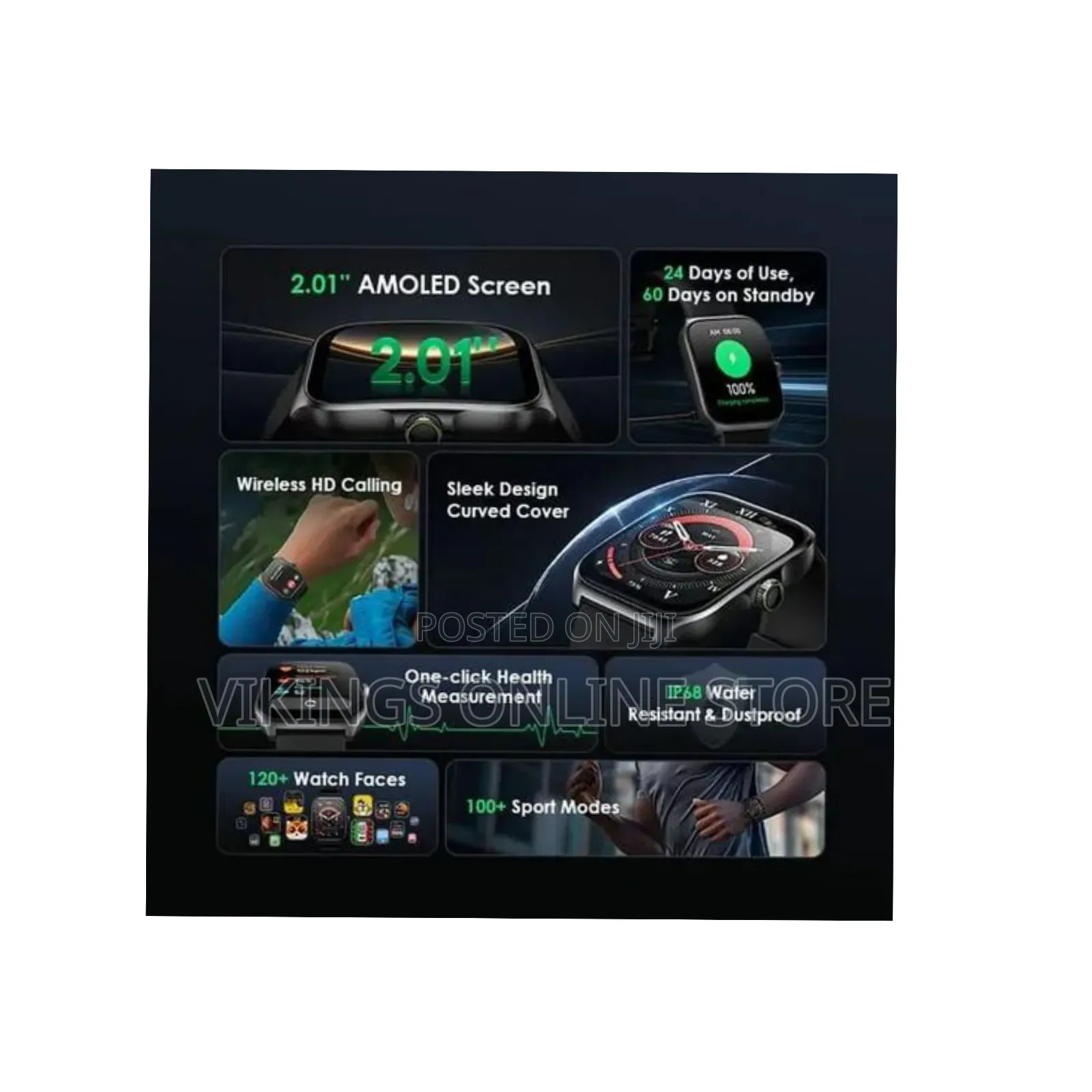 Oraimo Nova AM 2.01" AMOLED Screen Display Curved Cover Smart Watch