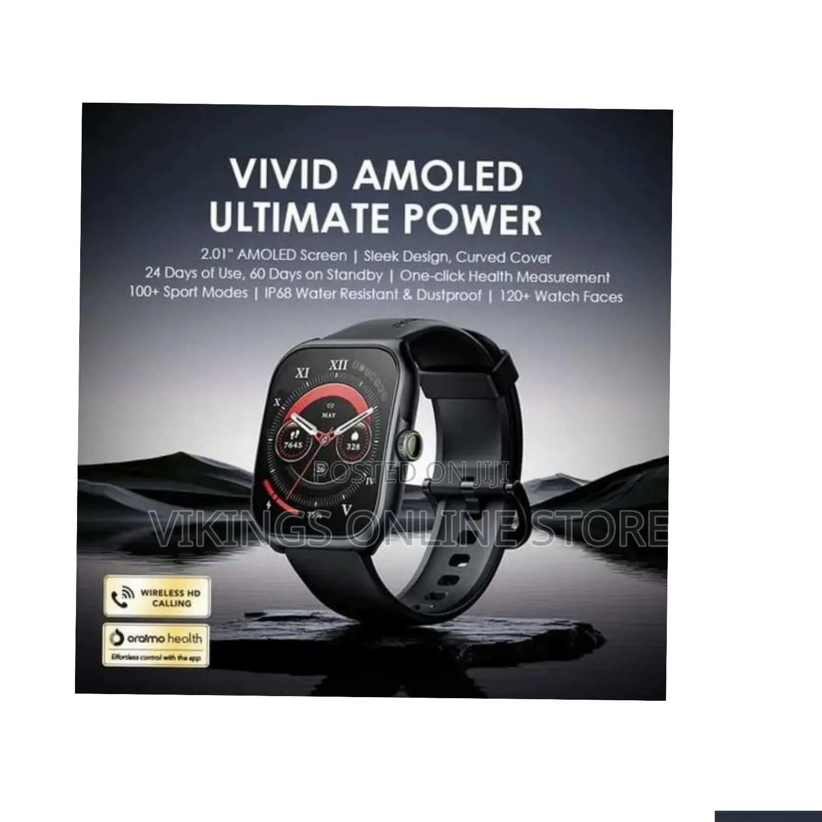 Oraimo Nova AM 2.01" AMOLED Screen Display Curved Cover Smart Watch