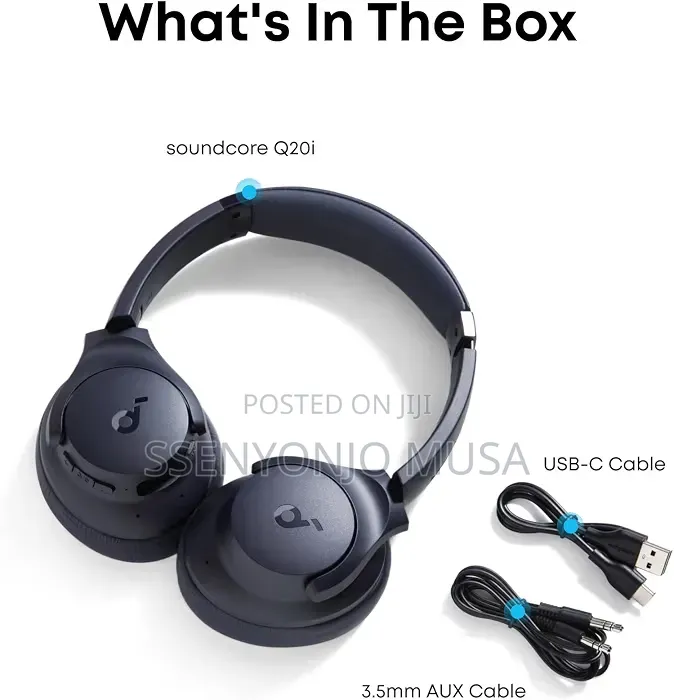 Soundcore by Anker Q20i Hybrid ANC Wireless Over-Ear BT Headphones