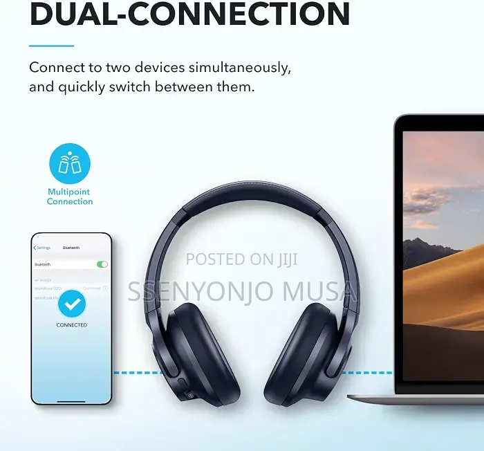 Soundcore by Anker Q20i Hybrid ANC Wireless Over-Ear BT Headphones