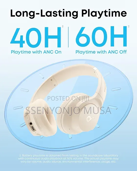 Soundcore by Anker Q20i Hybrid ANC Wireless Over-Ear BT Headphones