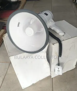 UK Used White and Gray Megaphone Labeled "MG-220D".