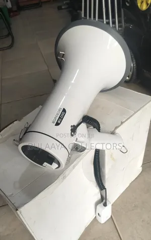 UK Used White and Gray Megaphone Labeled "MG-220D".