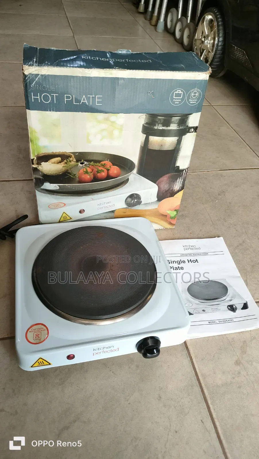 UK Used Kitchen Perfected Brand Single Hotplate, 1500W Power Rating.