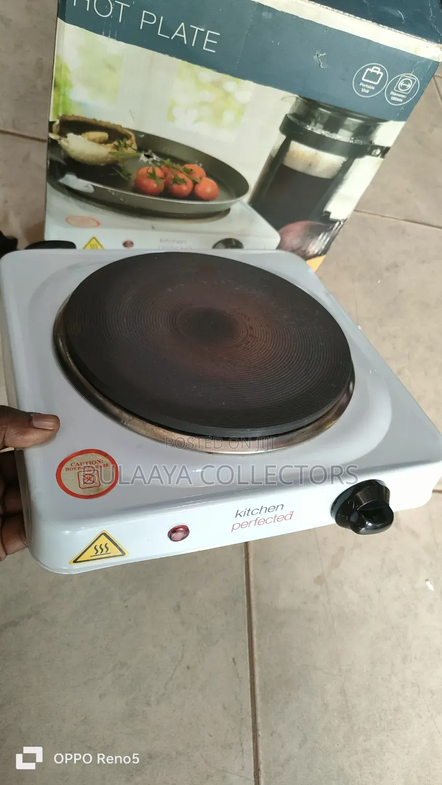 UK Used Kitchen Perfected Brand Single Hotplate, 1500W Power Rating.