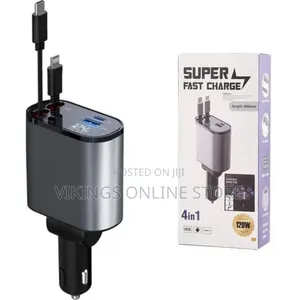 Retractable Car Charger, 100W4 in 1 Fast Car Phone Charger 60W