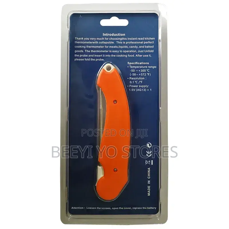 Instant Read Kitchen Cooking Thermometer With Collapsible Probe.