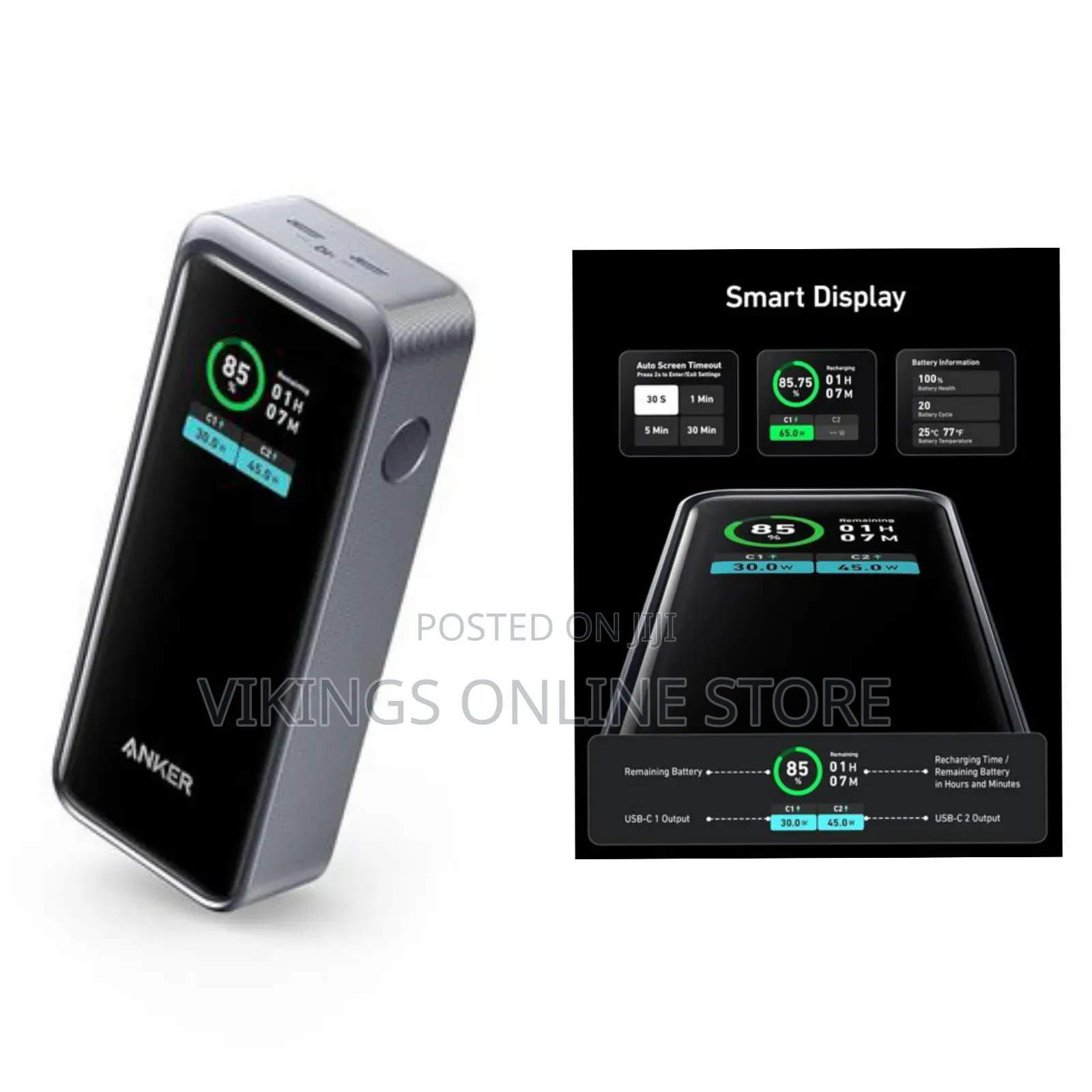 Anker Prime Power Bank, Powercore Ganprime 12,000 mAh 2-Port Portable