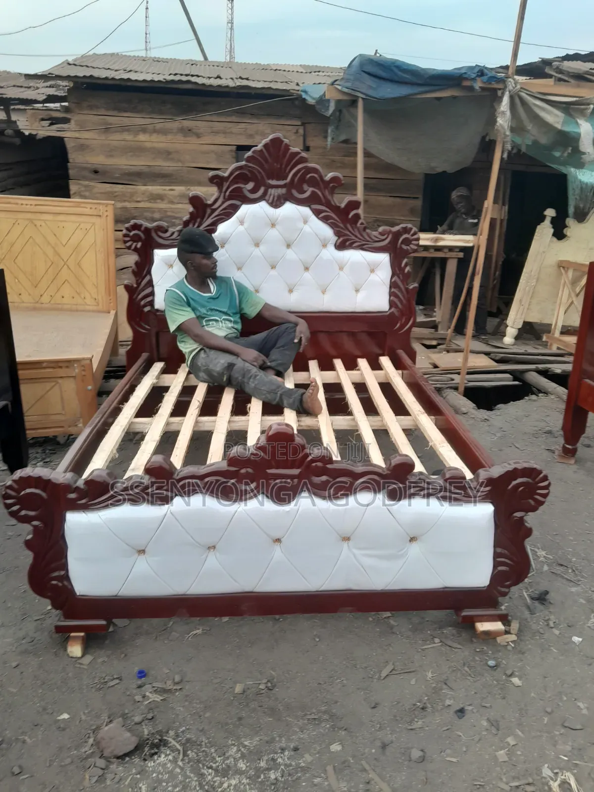 Brown Flame White Bed Room in 5by6 Stripe Size