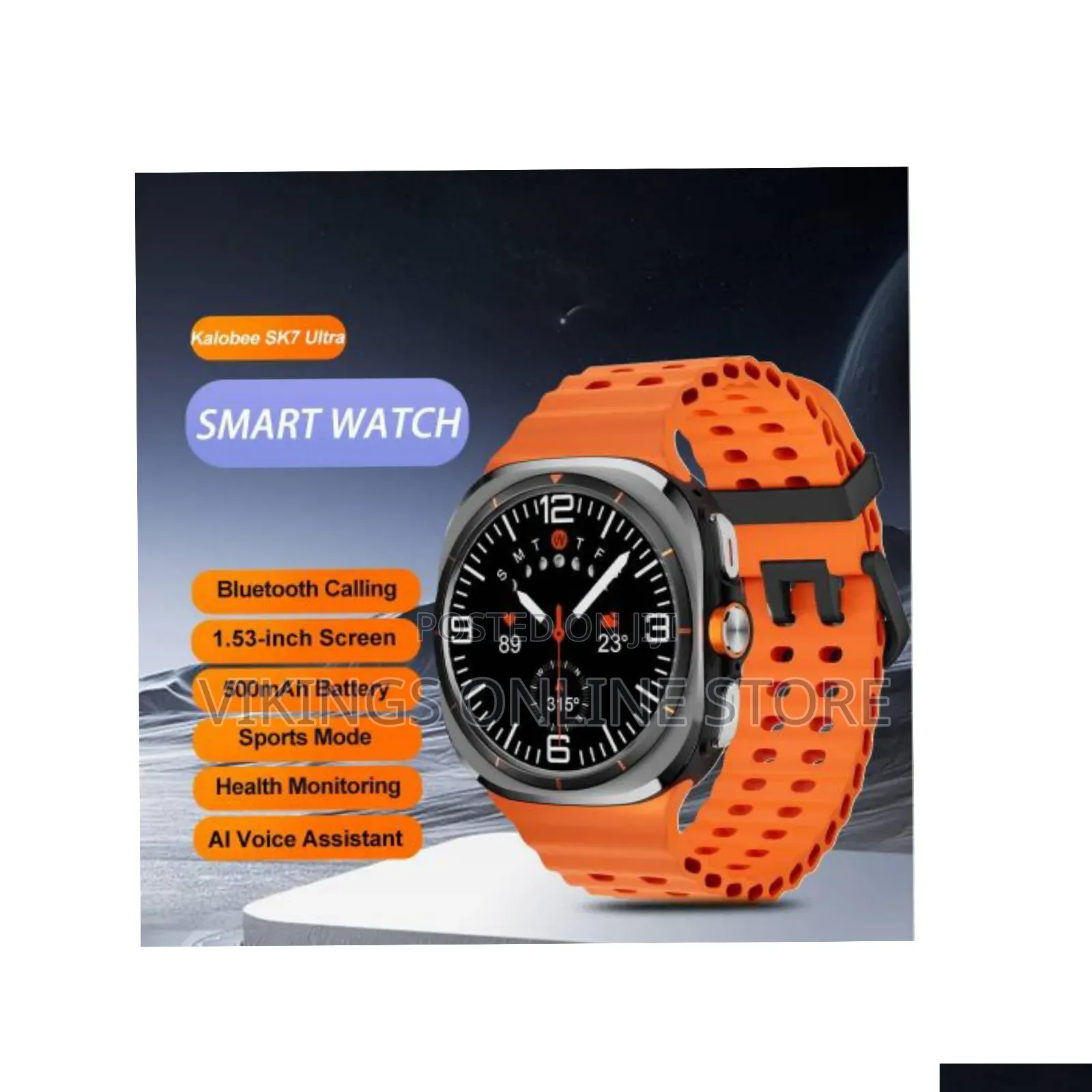 Kalobee America SK7 Ultra Smartwatch 1.53 Inch 128M 500mA Outdoor