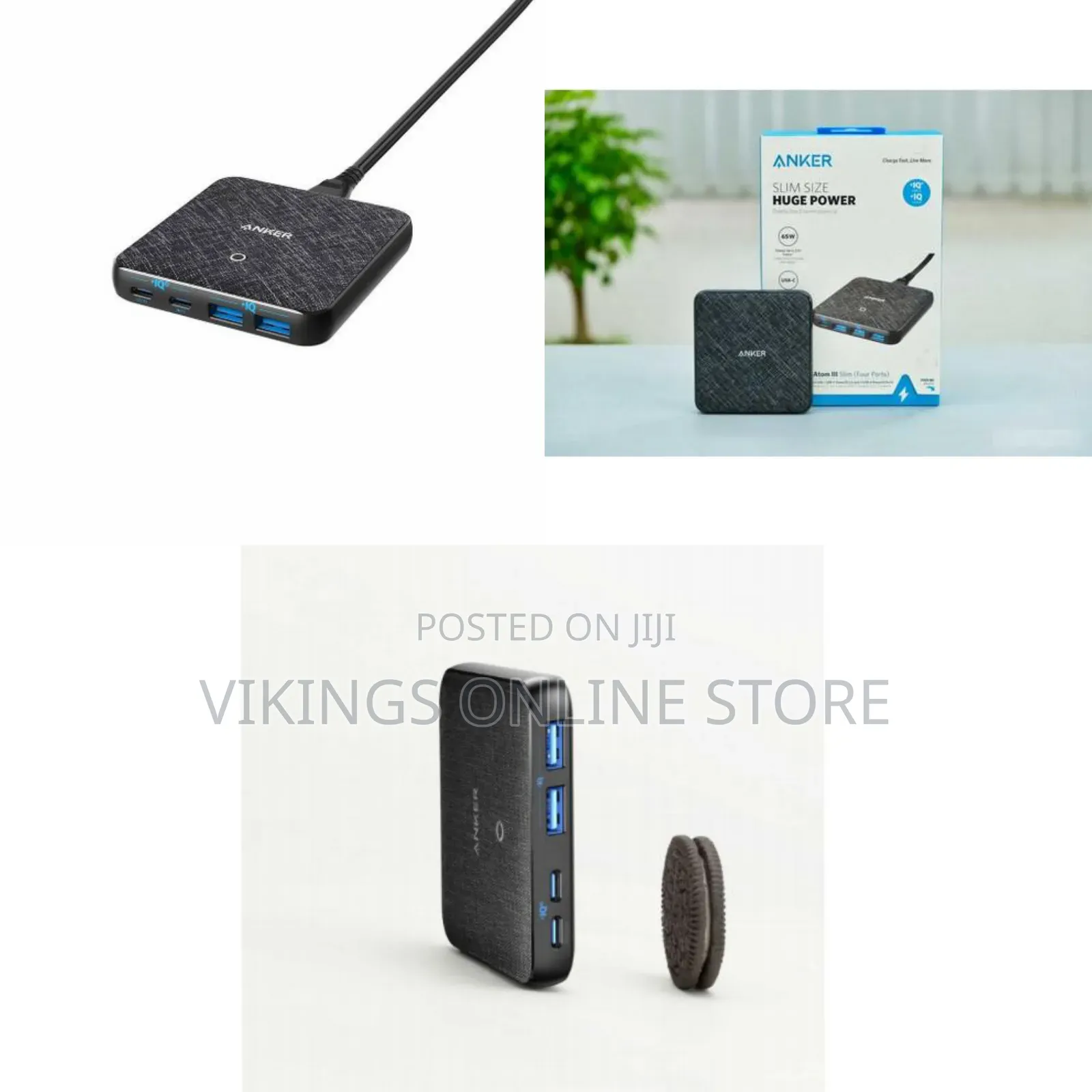 Anker USB C Fast Charger, PowerPort Atom III Slim 65W 4 Port PIQ 3.0
