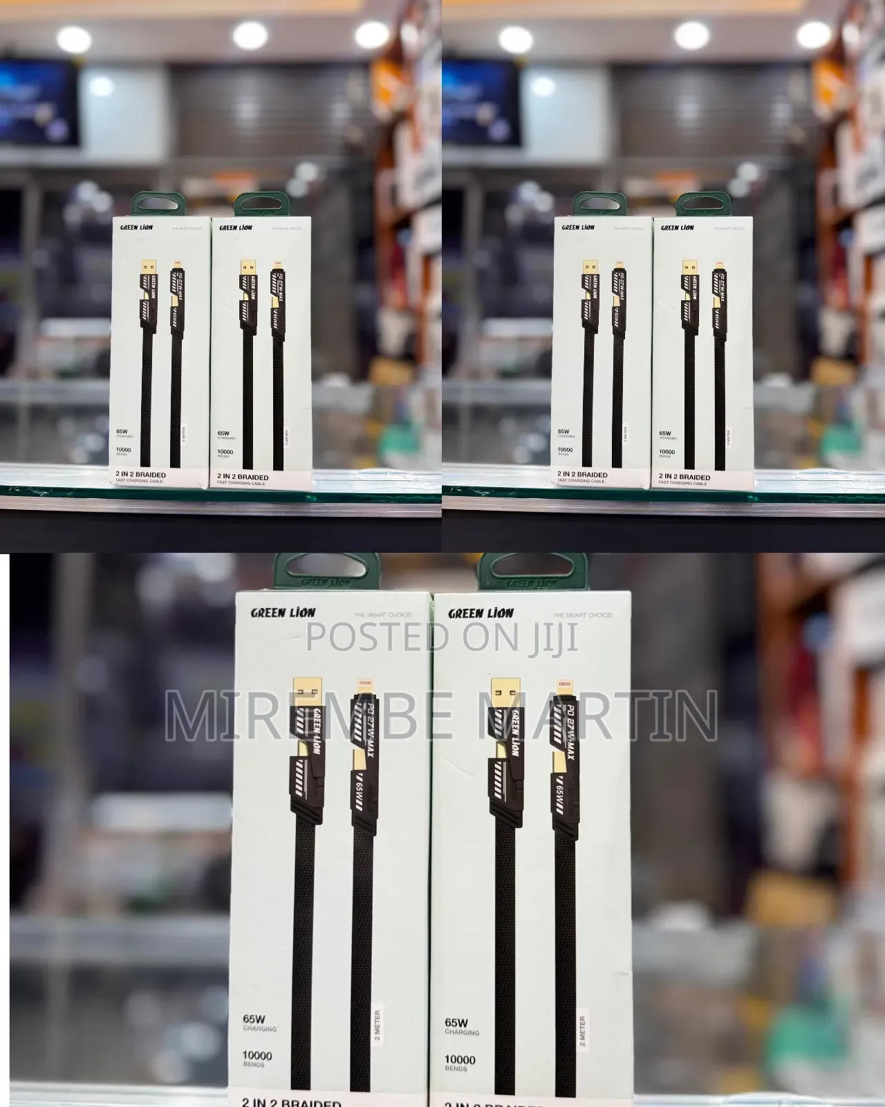 Green Lion 2-in-2 Braided Fast Charging Cable