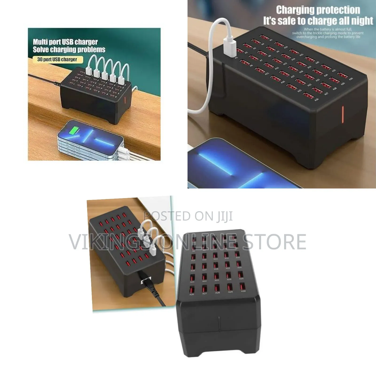 30 Port 150 Watt USB Charging Station, Desktop USB Rapid Charger