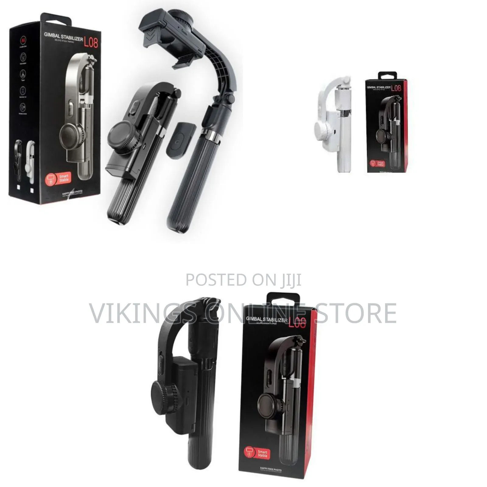 Gimbal Stabilizer Selfie Stick Tripod, L08 Anti-Shake Smart Selfie