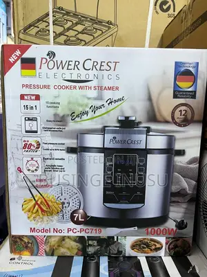 7 Litres PowerCrest Pressure Cooker Has a Steamer, Fryer Basket, Tong
