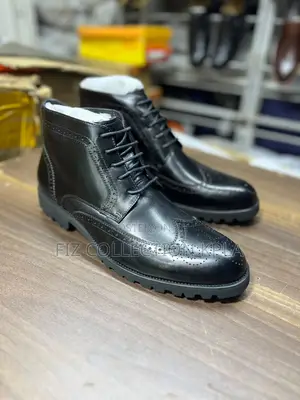 Timberland Leather Brogue Oxford Ankle Boots– Black Rugged Dress Boots