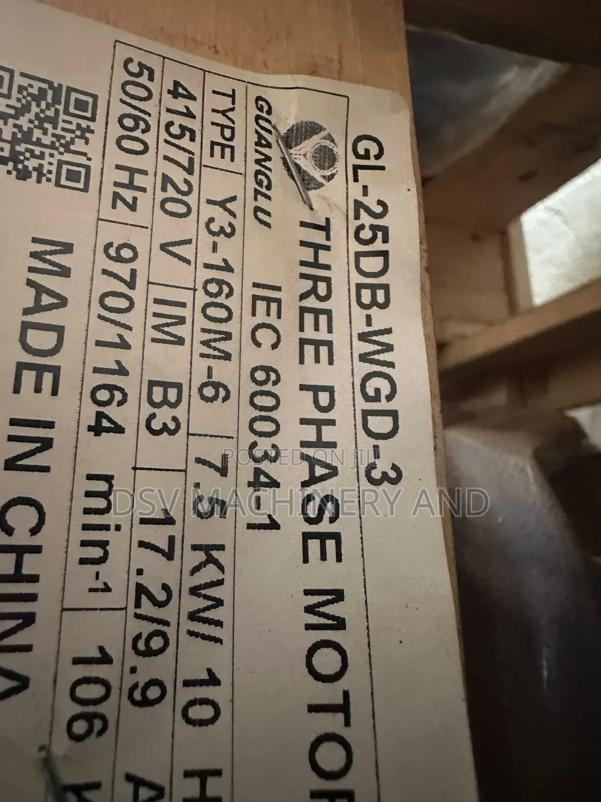 7.5kw 10hp 3 Phase Slow Speed 970rpm Electric Motor