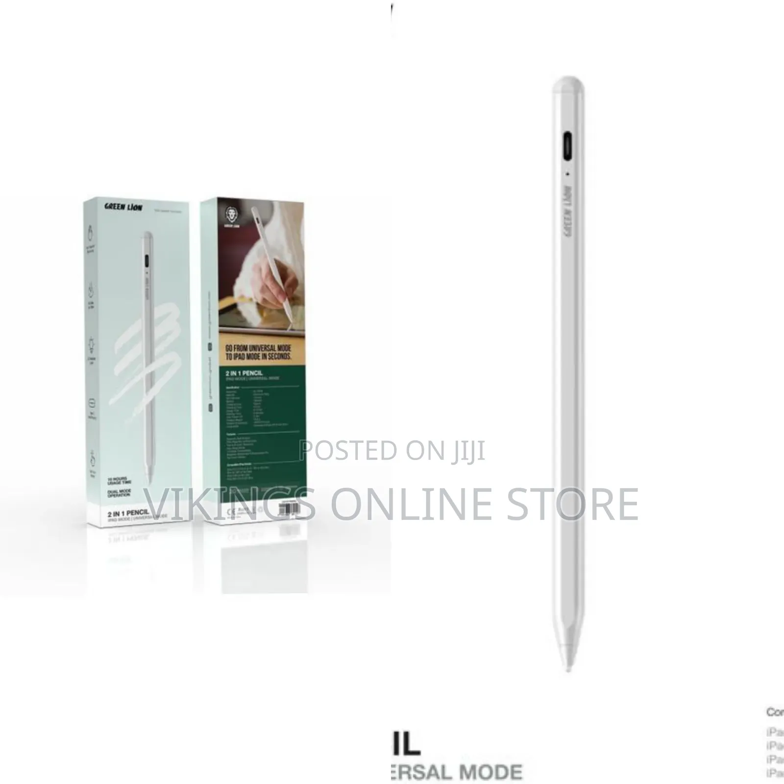 Green Lion 2 in 1 Stylus Pen/Pencil, iPad Mode and Universal Dual