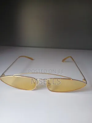 Metallic Cat-Eye Sunglasses (Yellow)