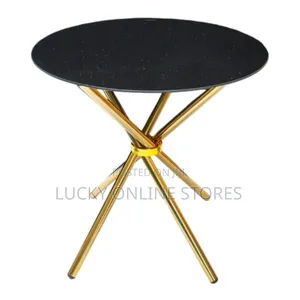 Hamish Black Marble Top Side Table