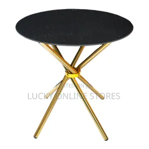 Hamish Black Marble Top Side Table
