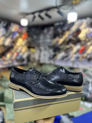 Premium Black Leather Wingtip Oxford Brogue Shoes