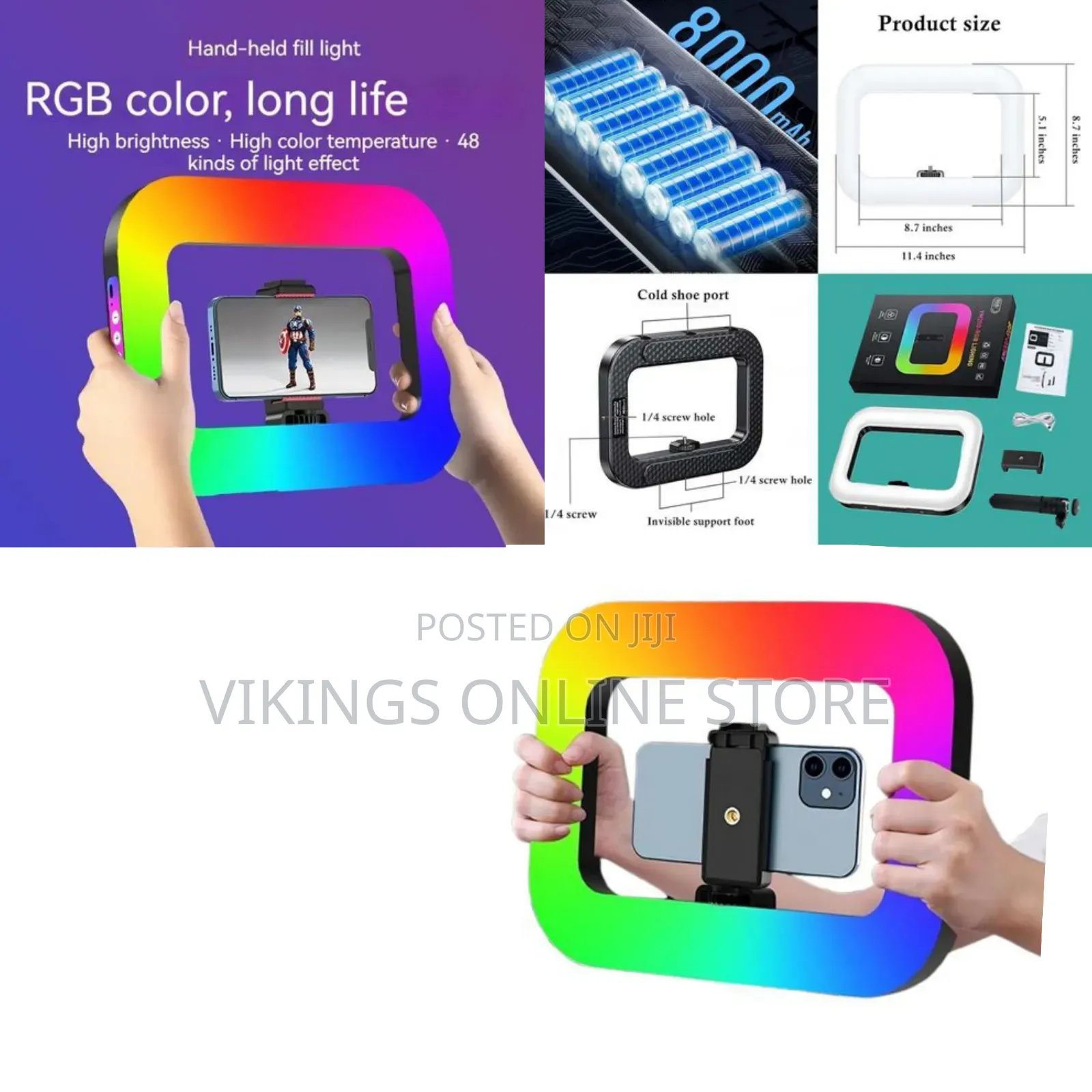 Mobile Phone Camera Fill Light RGB LED Video Ring Lights With Smart
