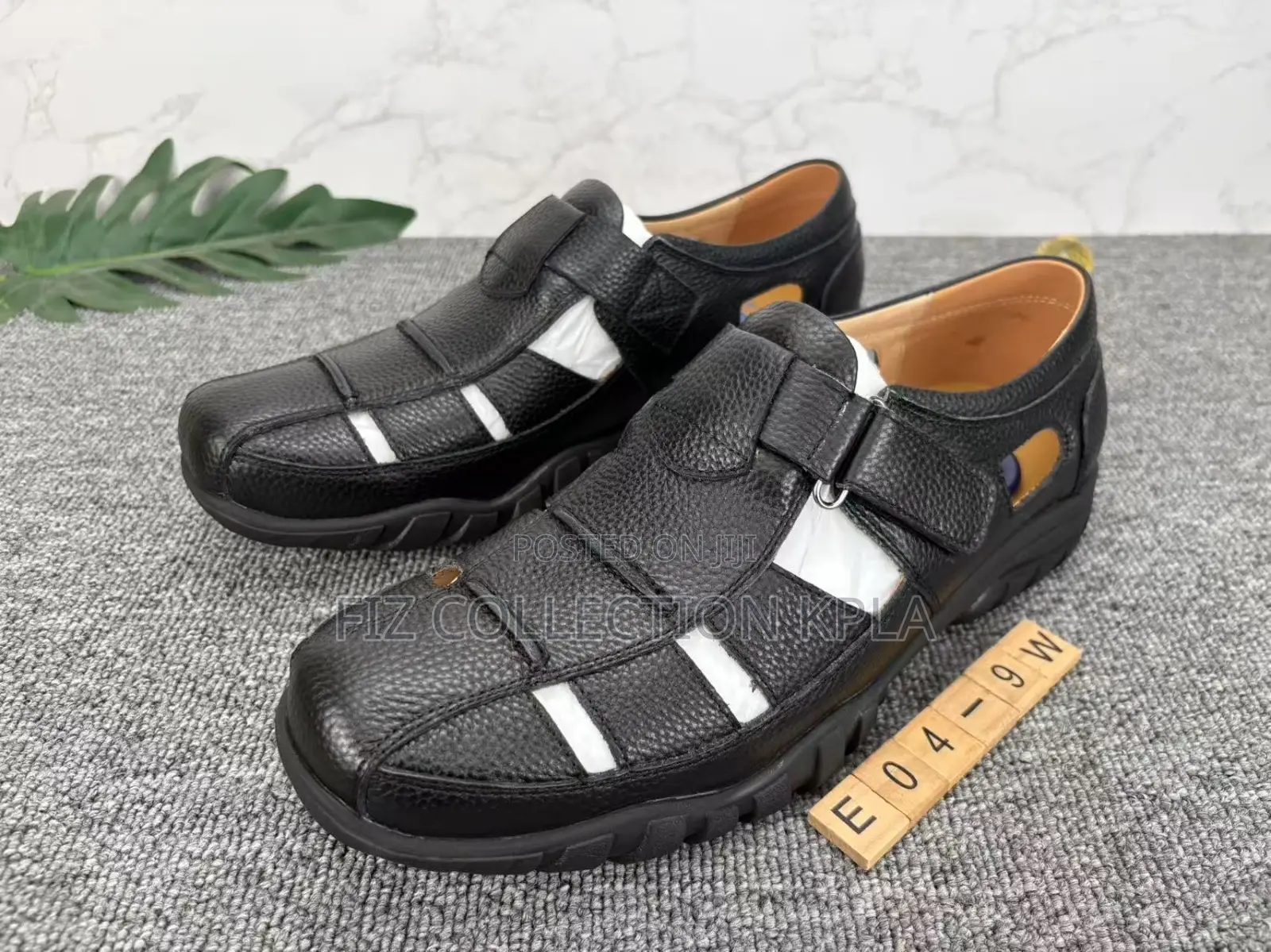 Franco Banetti Closed-Toe Leather Fisherman SandalMen’s Walking Shoes