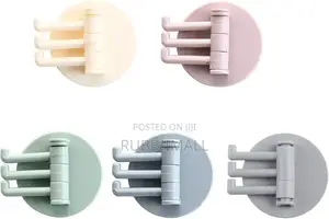 Self-Adhesive, Rotatable Wall Hooks 5pcs
