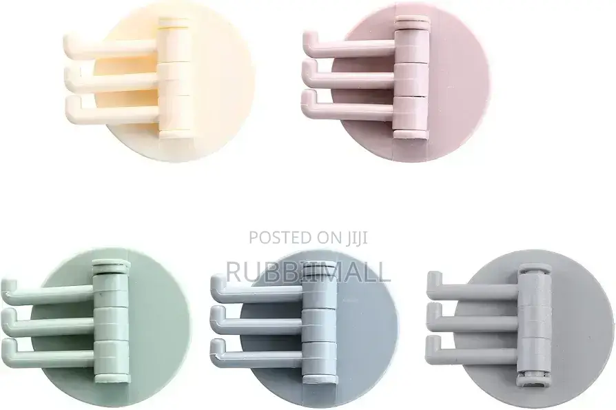 Self-Adhesive, Rotatable Wall Hooks 5pcs