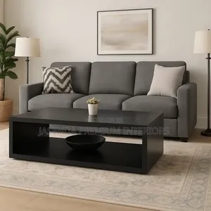 Living Room Center Table With Storage Shelf